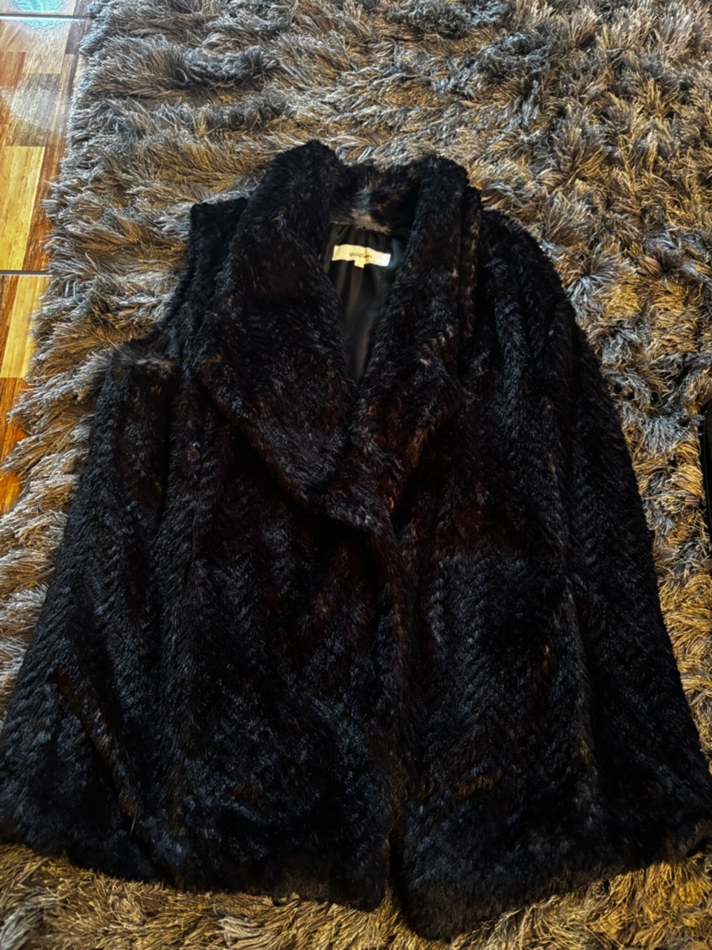 Wildflowers Black Faux Fur Teddy Jacket